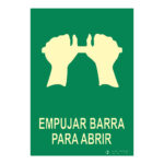Señal fotoluminiscente empujar barra para abrir rectangular Clase B EYS-3150