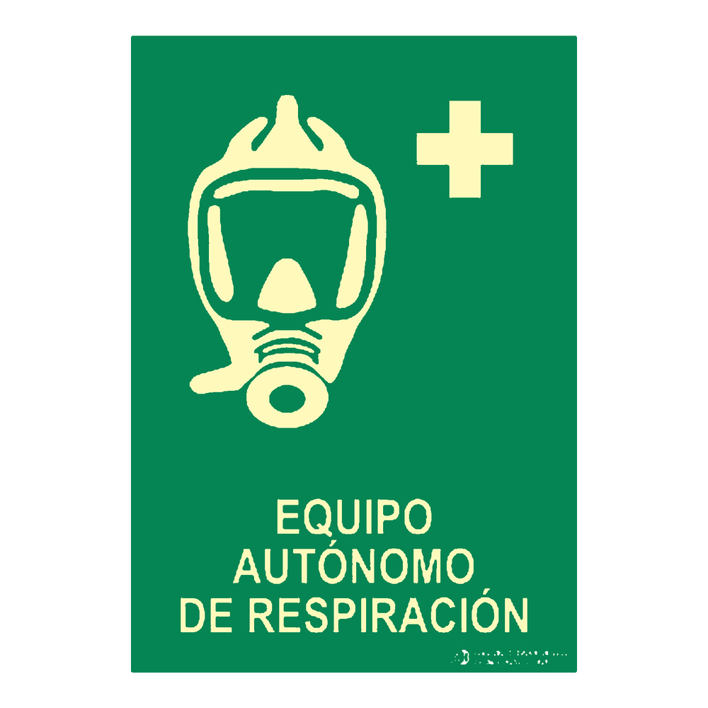 Señal fotoluminiscente equipo autónomo de respiración rectangular Clase B EYS-3210